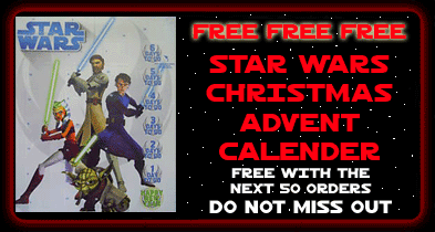 Free Star Wars advent calender with the next 50 orders only at Jedi-Robe.com